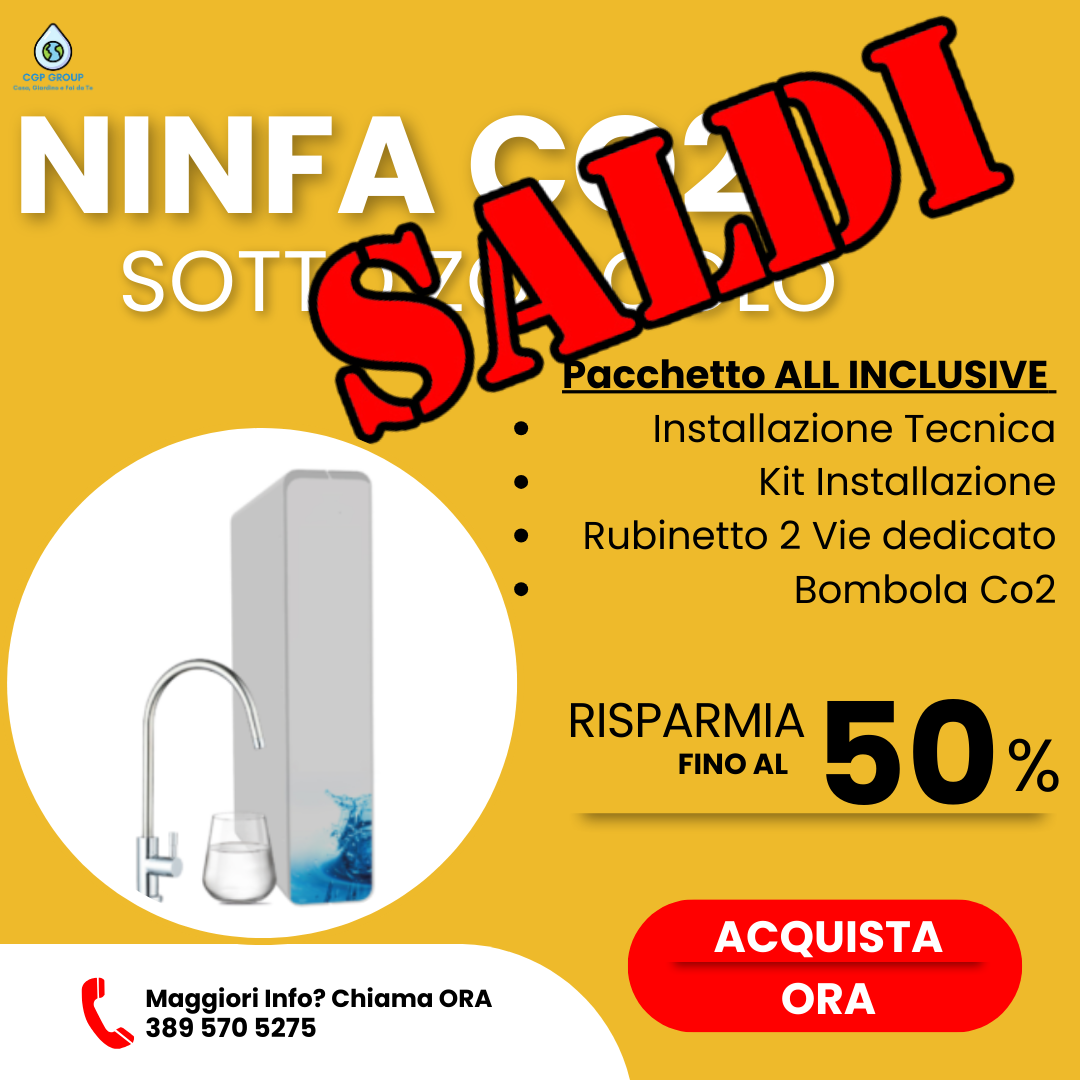 Depuratore Acqua NINFA SLIM Osmosi Inversa Liscio + Frizzante Sottozoccolo ’All Inclusive’