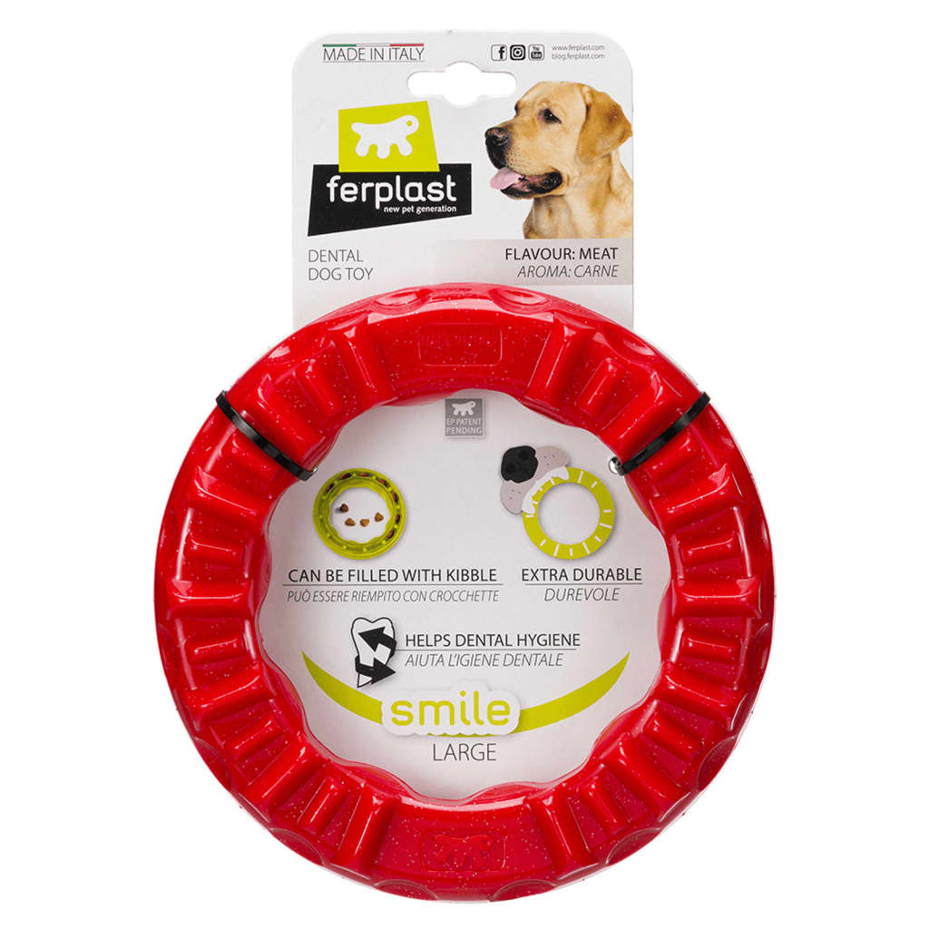 Ferplast Giocattolo da Masticare per Cani Smile Large 20x18x4 cm Rosso