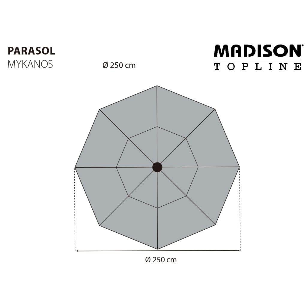 Madison Ombrellone da Giardino Mykanos 250 cm Ecru