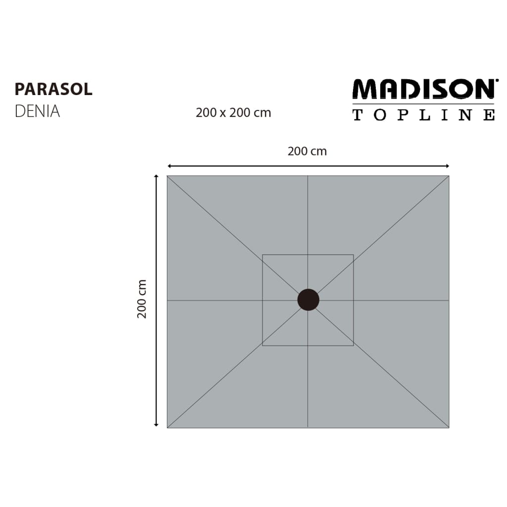 Madison Ombrellone da Giardino Denia 200x200 cm Verde