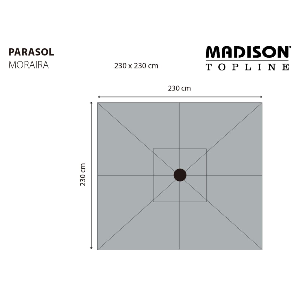 Madison Ombrellone da Giardino Moraira 200x230 cm Tortora