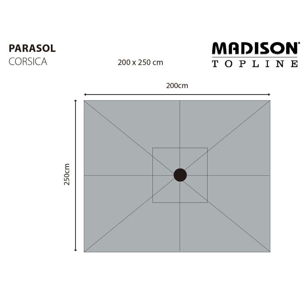 Madison Ombrellone da Giardino Corsica 200x250 cm Tortora