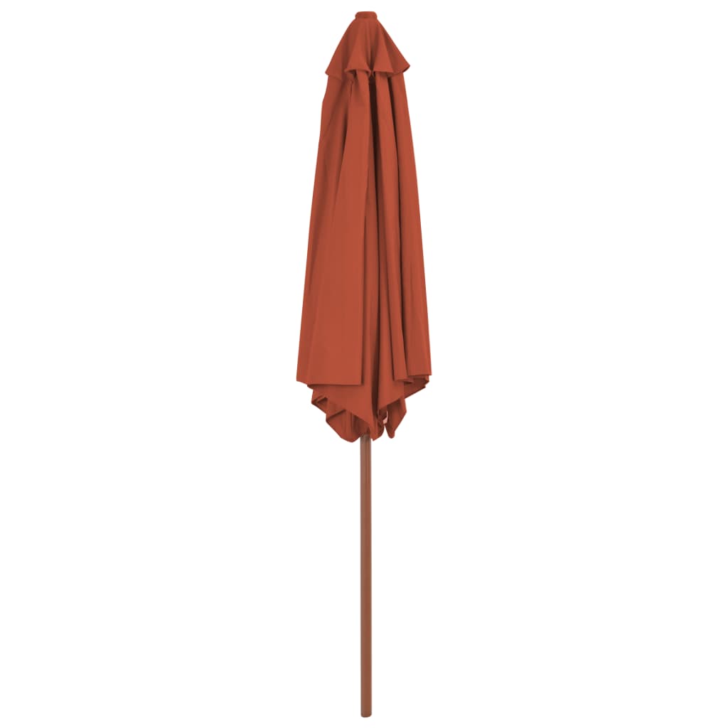 Ombrellone da Esterni con Palo in Legno 270 cm Terracotta