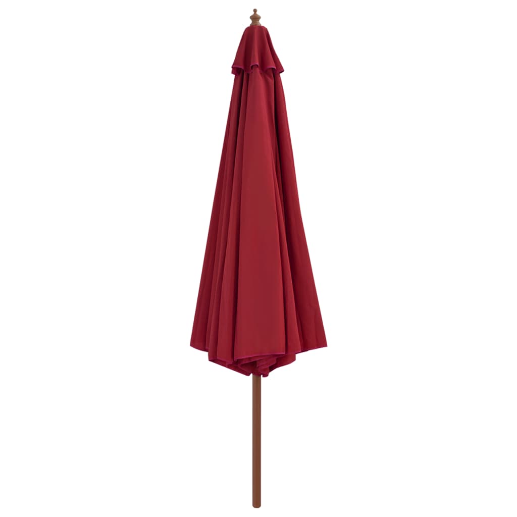 Ombrellone da Esterni con Palo in Legno 350 cm Rosso Borgogna