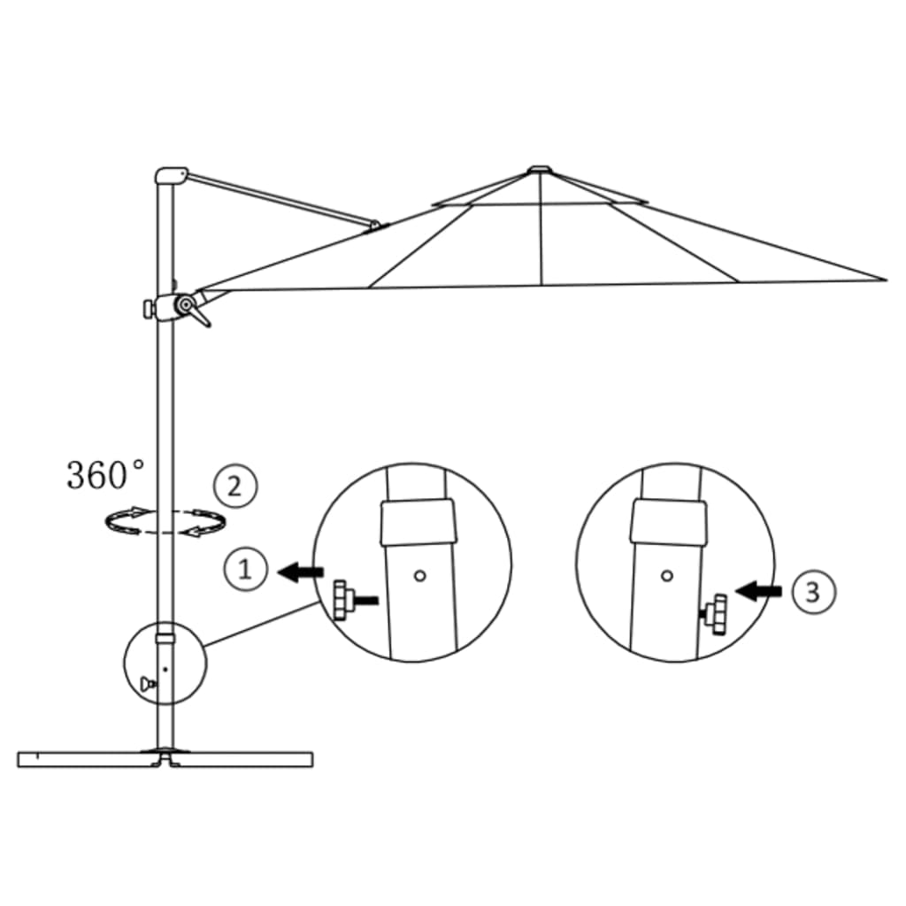 Ombrellone a Sbalzo con Palo in Alluminio 250x250 cm Antracite