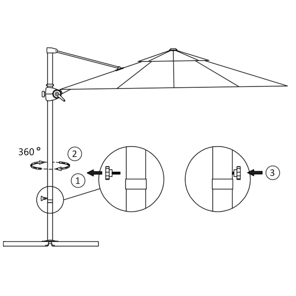 Ombrellone a Sbalzo con Palo in Acciaio 250x250 cm Sabbia