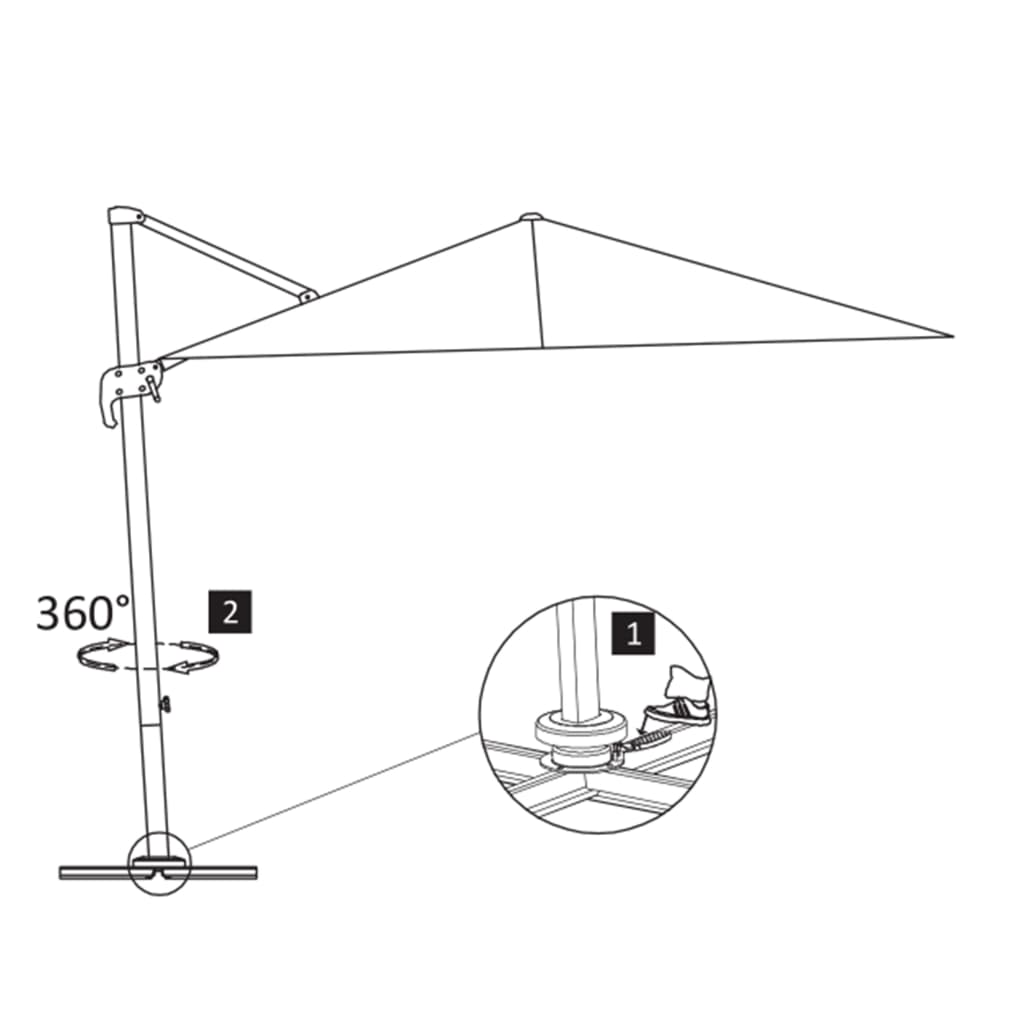 Ombrellone a Sbalzo con Palo in Alluminio 300x300 cm Sabbia