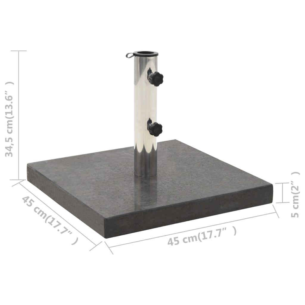 Base per Ombrellone in Granito 28,5 kg Quadrata Nera