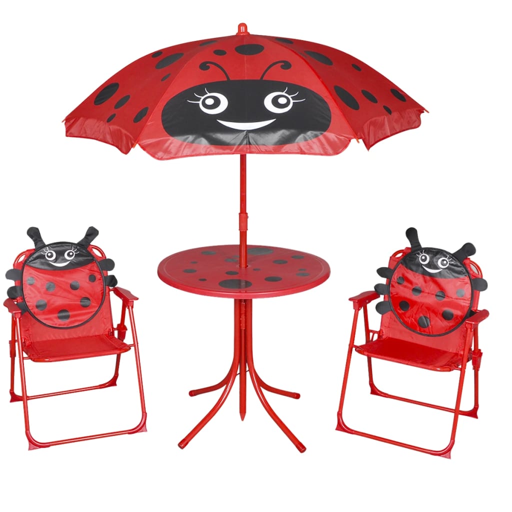 Set da Bistrot da Giardino per Bambini con Ombrellone Rosso