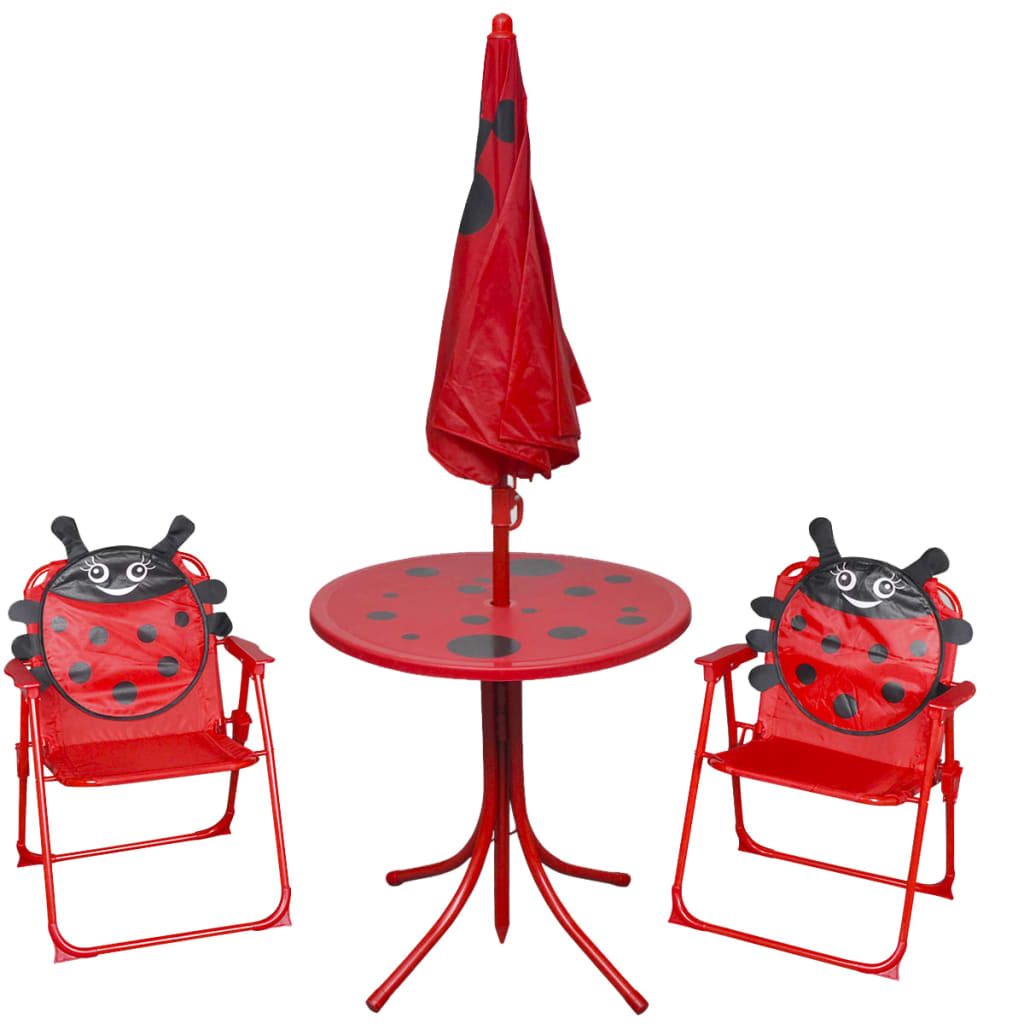 Set da Bistrot da Giardino per Bambini con Ombrellone Rosso