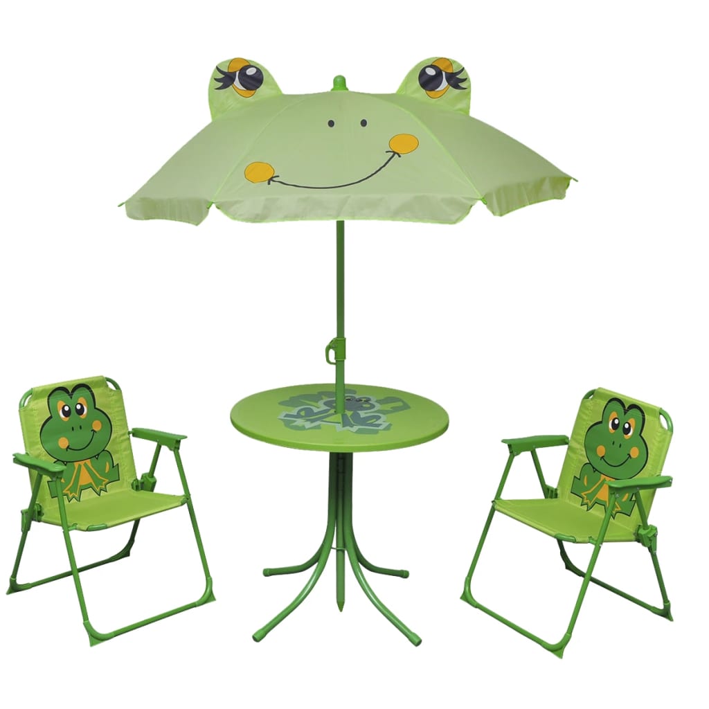 Set da Bistrot da Giardino per Bambini con Ombrellone Verde