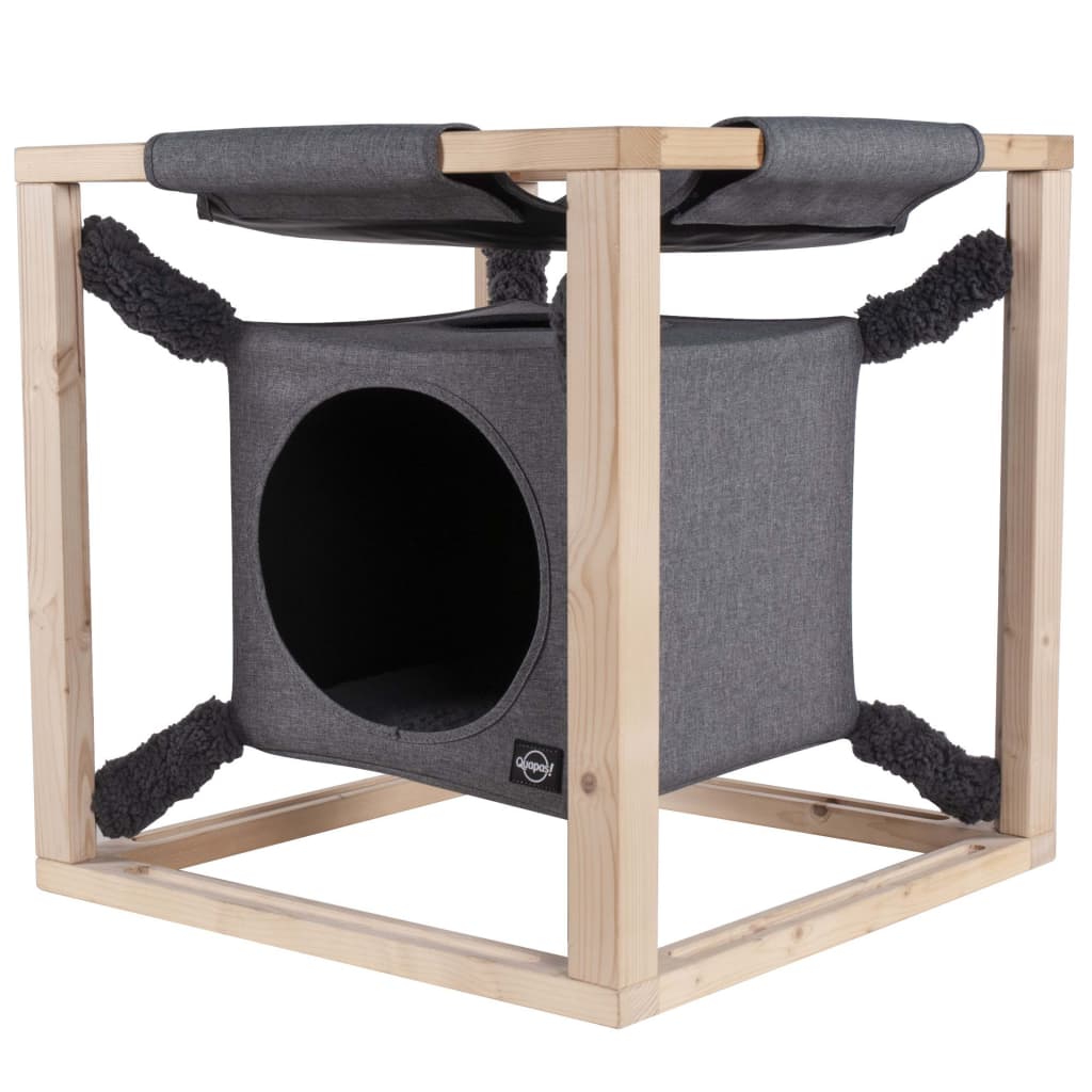 Quapas! Cuccia per Gatti con Amaca Catcube Grigia M 54x54x54 cm