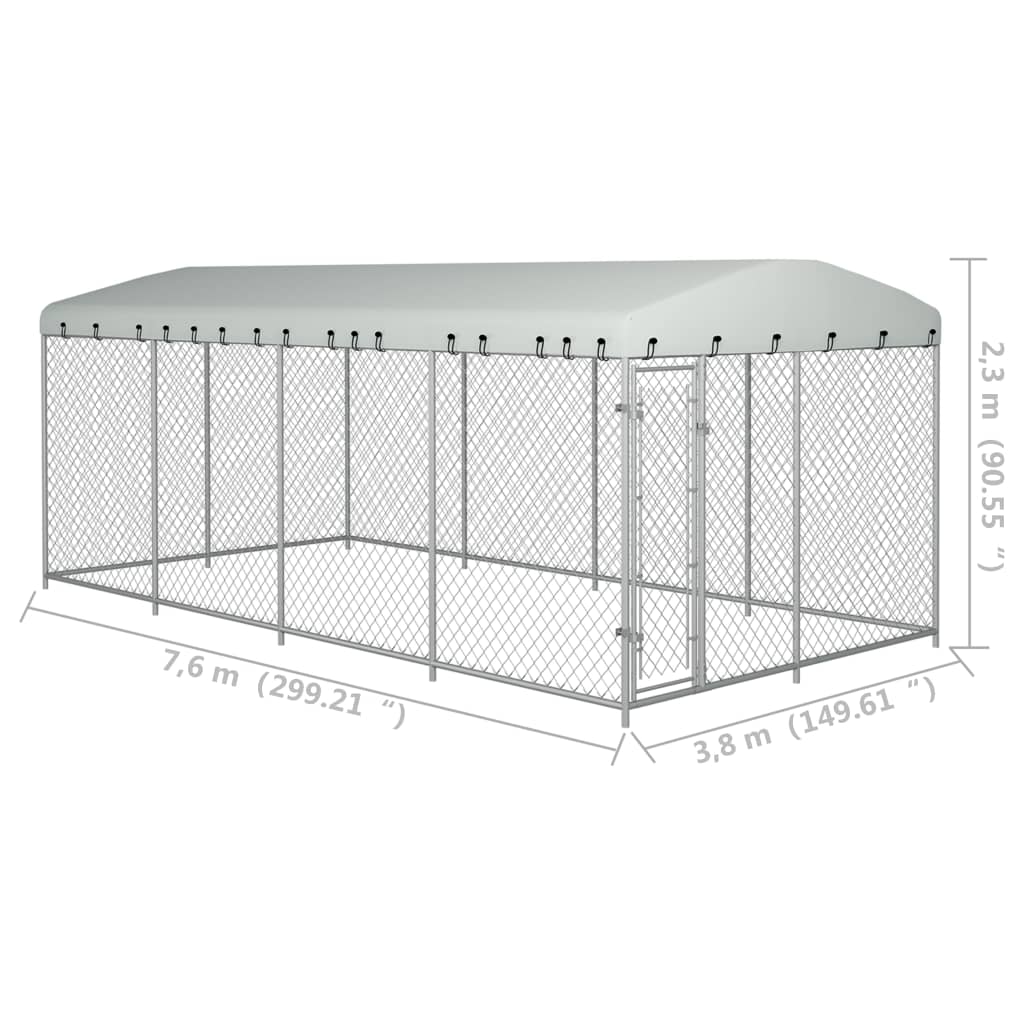 Canile da Esterno con Tetto 7,6x3,8x2,3 m