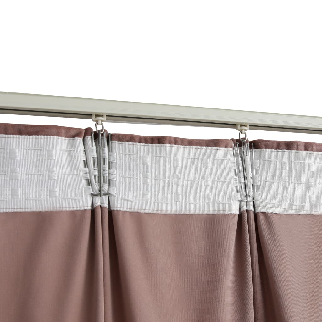 Tenda Oscurante con Ganci Velluto Rosa Antico 290x245 cm