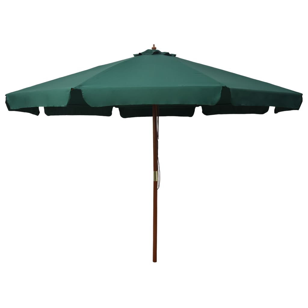 Ombrellone da Esterni con Palo in Legno 330 cm Verde