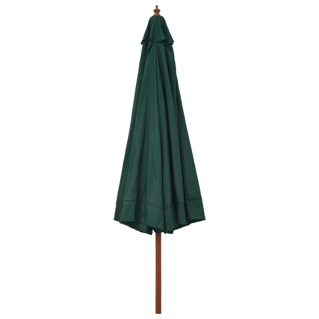 Ombrellone da Esterni con Palo in Legno 330 cm Verde