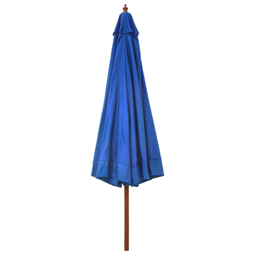 Ombrellone da Esterni con Palo in Legno 330 cm Azzurro