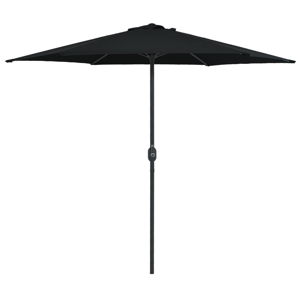 Ombrellone da Giardino con Palo in Alluminio 270x246 cm Nero