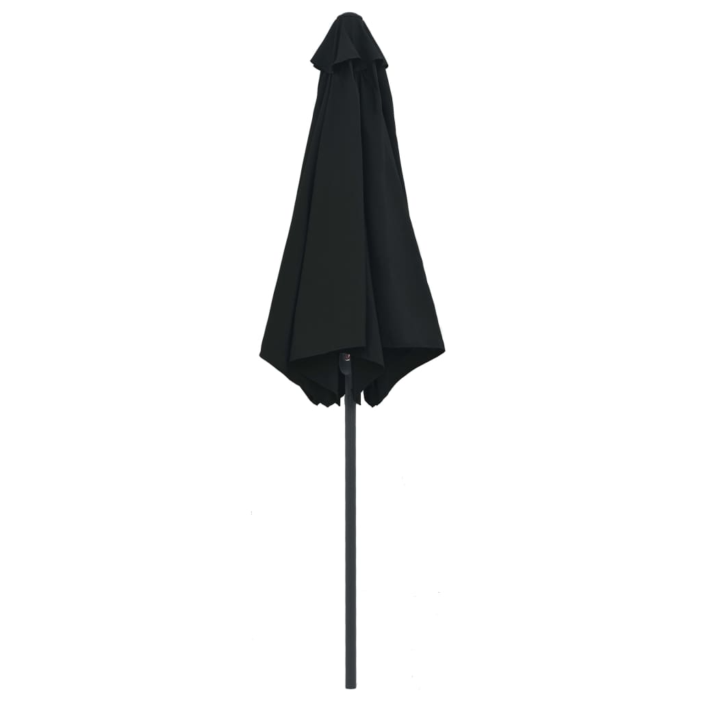 Ombrellone da Giardino con Palo in Alluminio 270x246 cm Nero