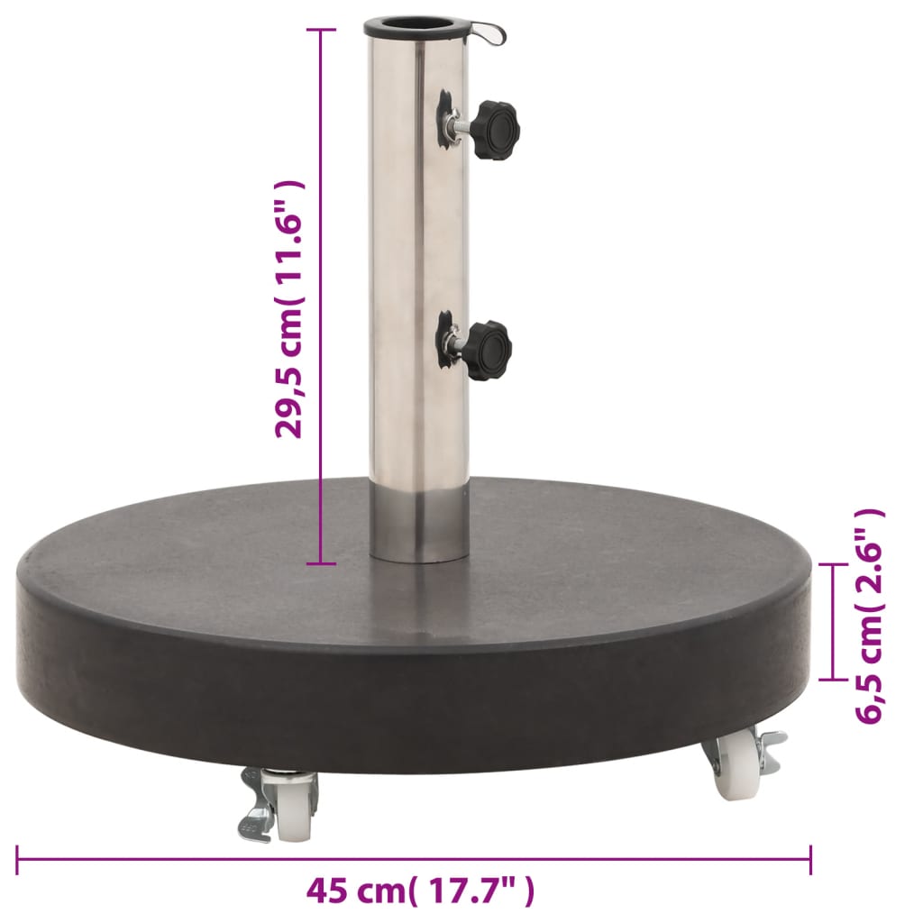 Base per Ombrellone in Granito 30 kg Circolare Nera