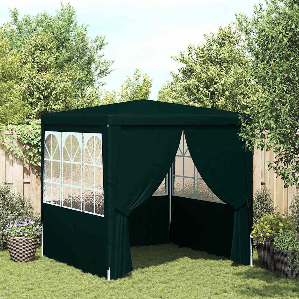 Gazebo Professionale con Pareti 2x2 m Verde 90 g/m²