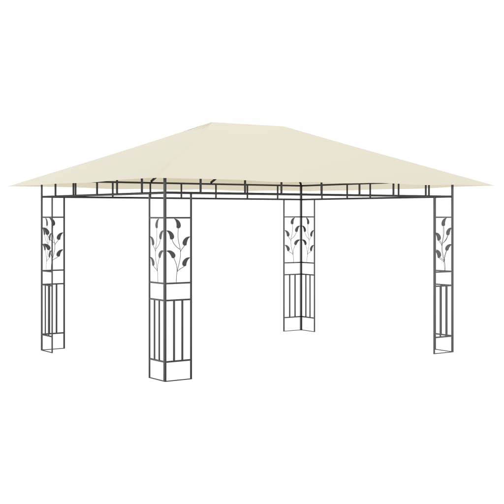 Gazebo con Zanzariera 4x3x2,73 m Crema 180 g/m²