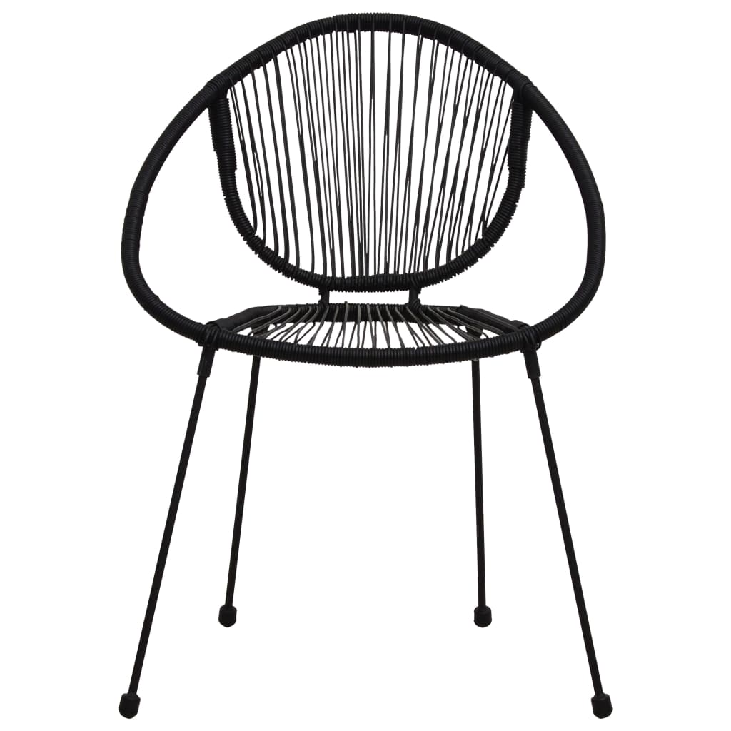 Sedie da Giardino 2 pz in Rattan PVC Nero