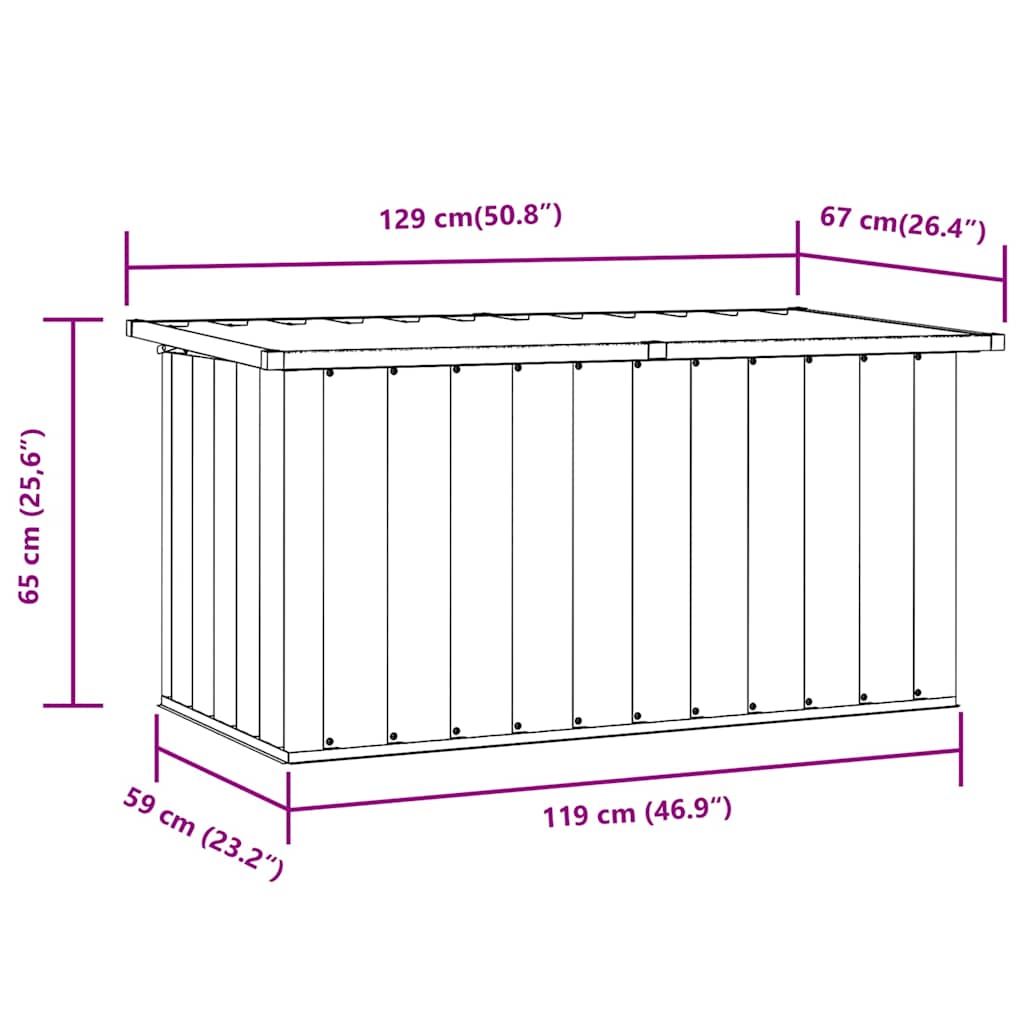Baule da Giardino Verde 129x67x65 cm