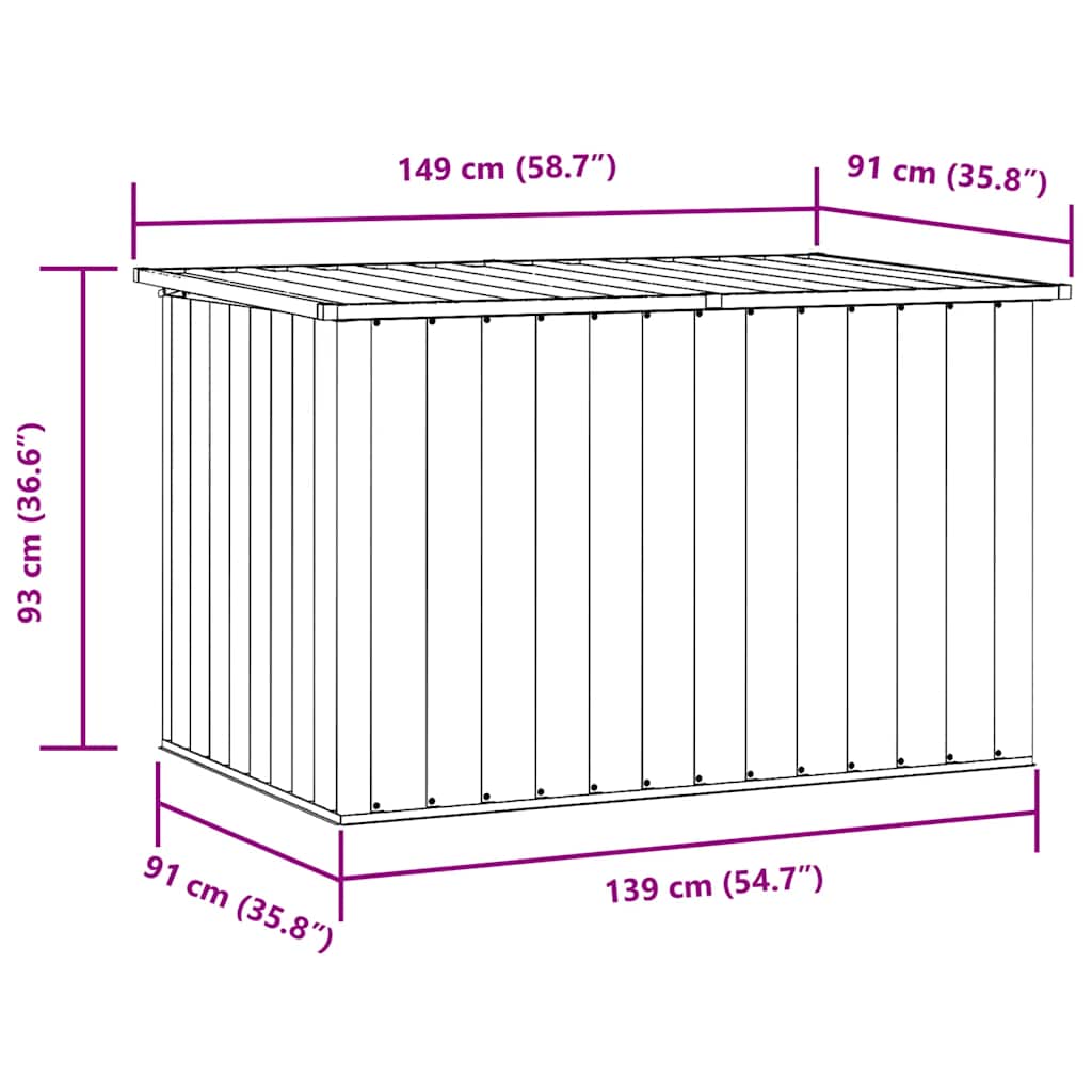Baule da Giardino Grigio 149x99x93 cm