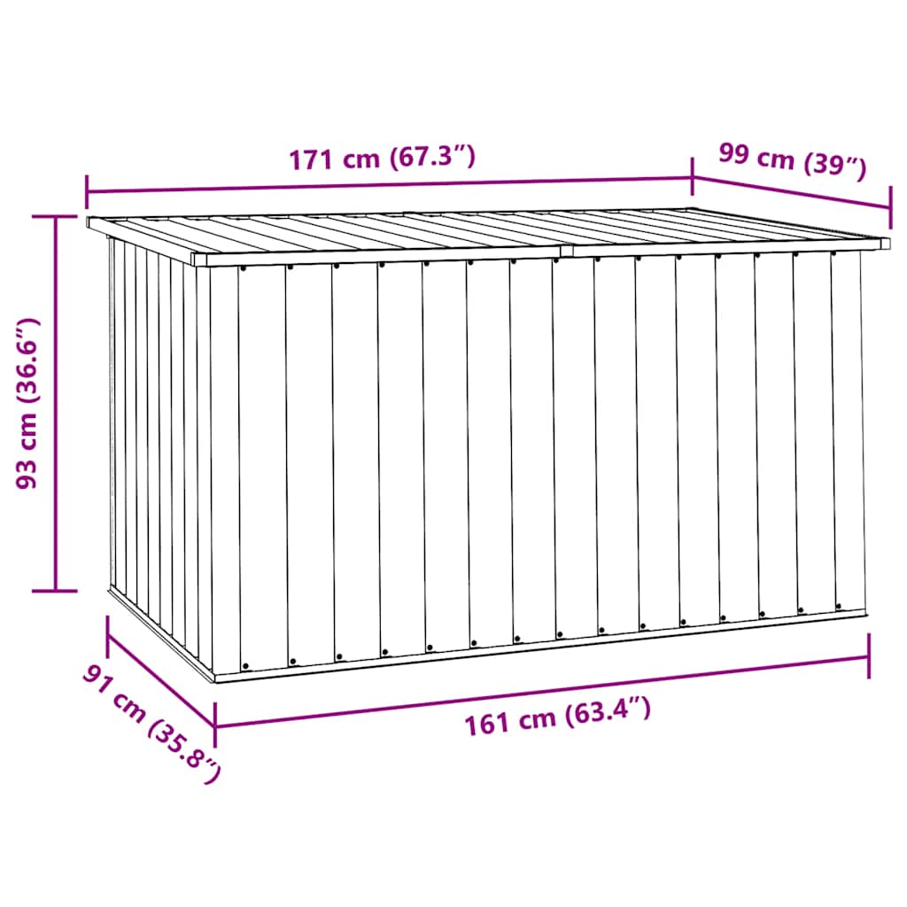 Baule da Giardino Antracite 171x99x93 cm