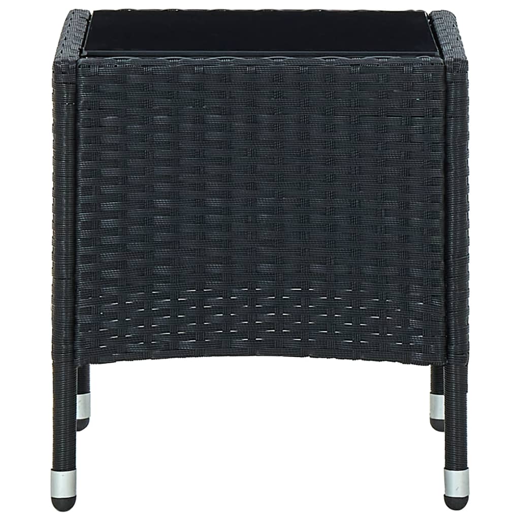 Tavolo da Giardino Nero 40x40x45 cm in Polyrattan