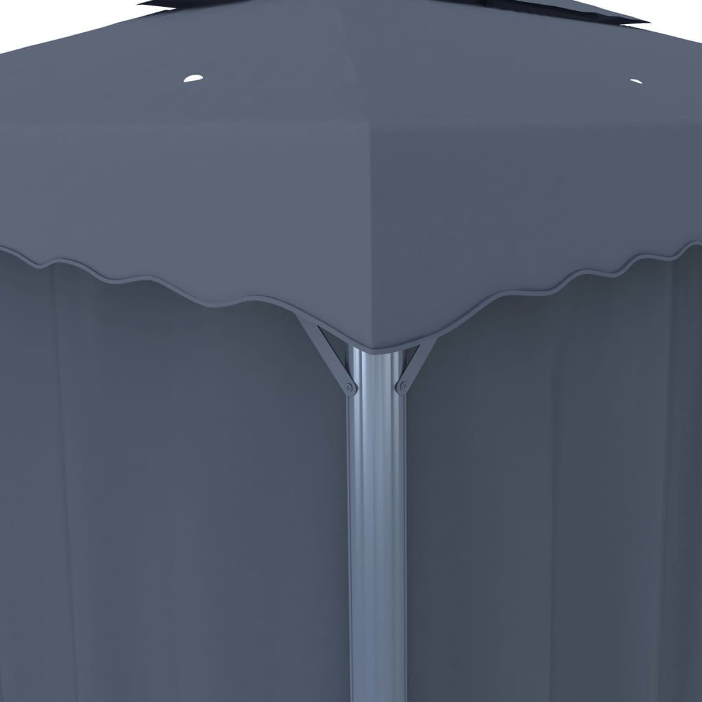 Gazebo con Tende 4x3 cm Antracite Alluminio