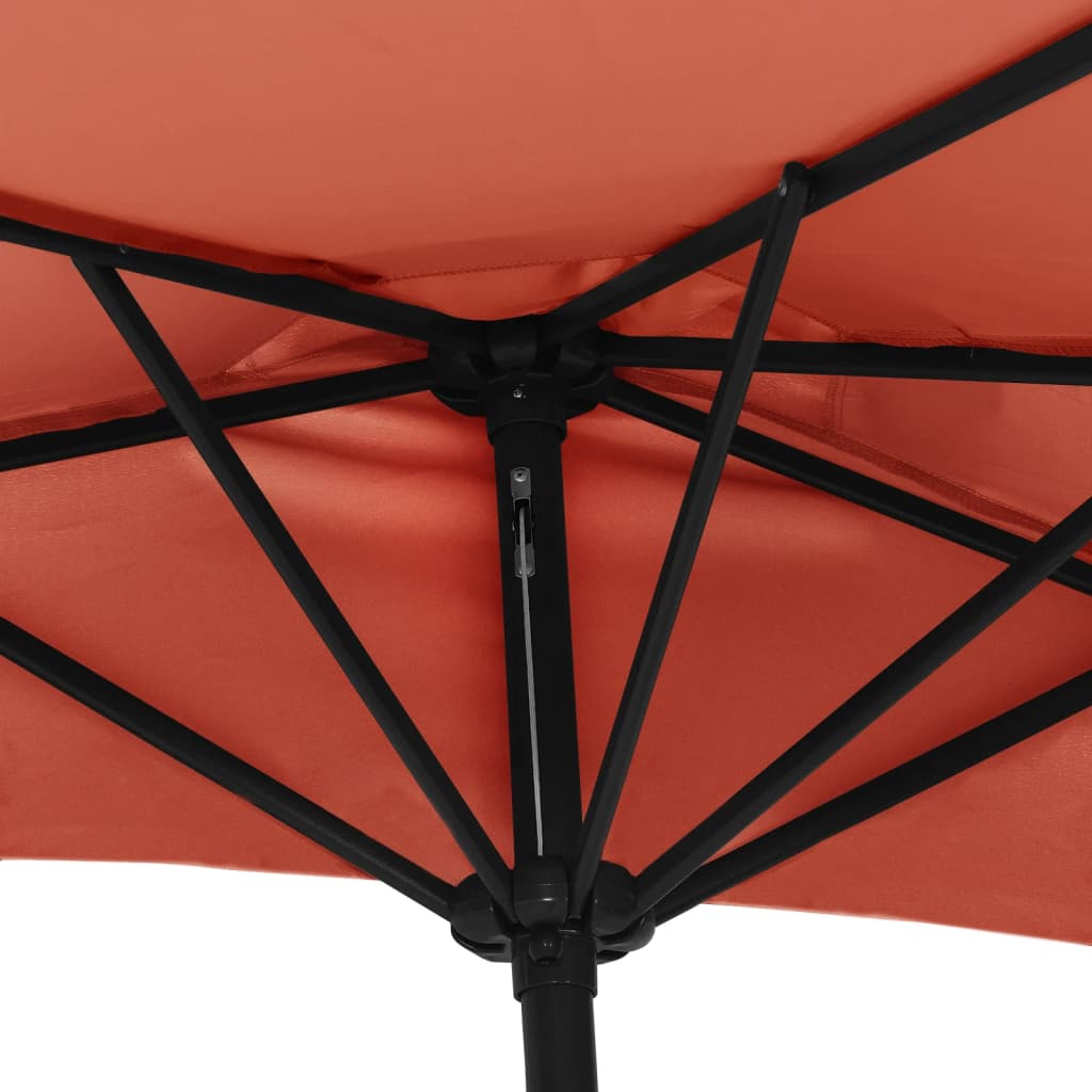 Ombrellone Palo in Alluminio Terracotta 300x155x223 cm a Metà