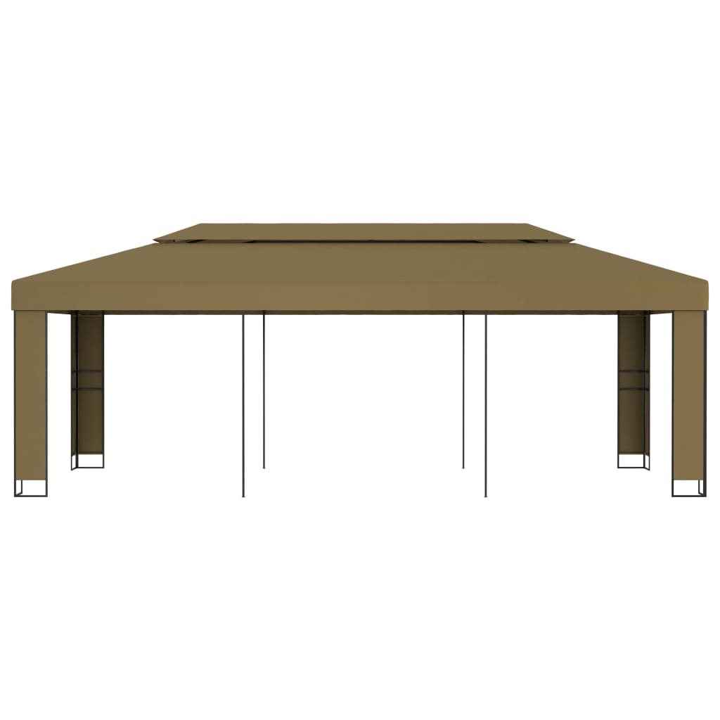 Gazebo con Tetto Doppio 3x6 m Grigio Talpa 180 g/m²