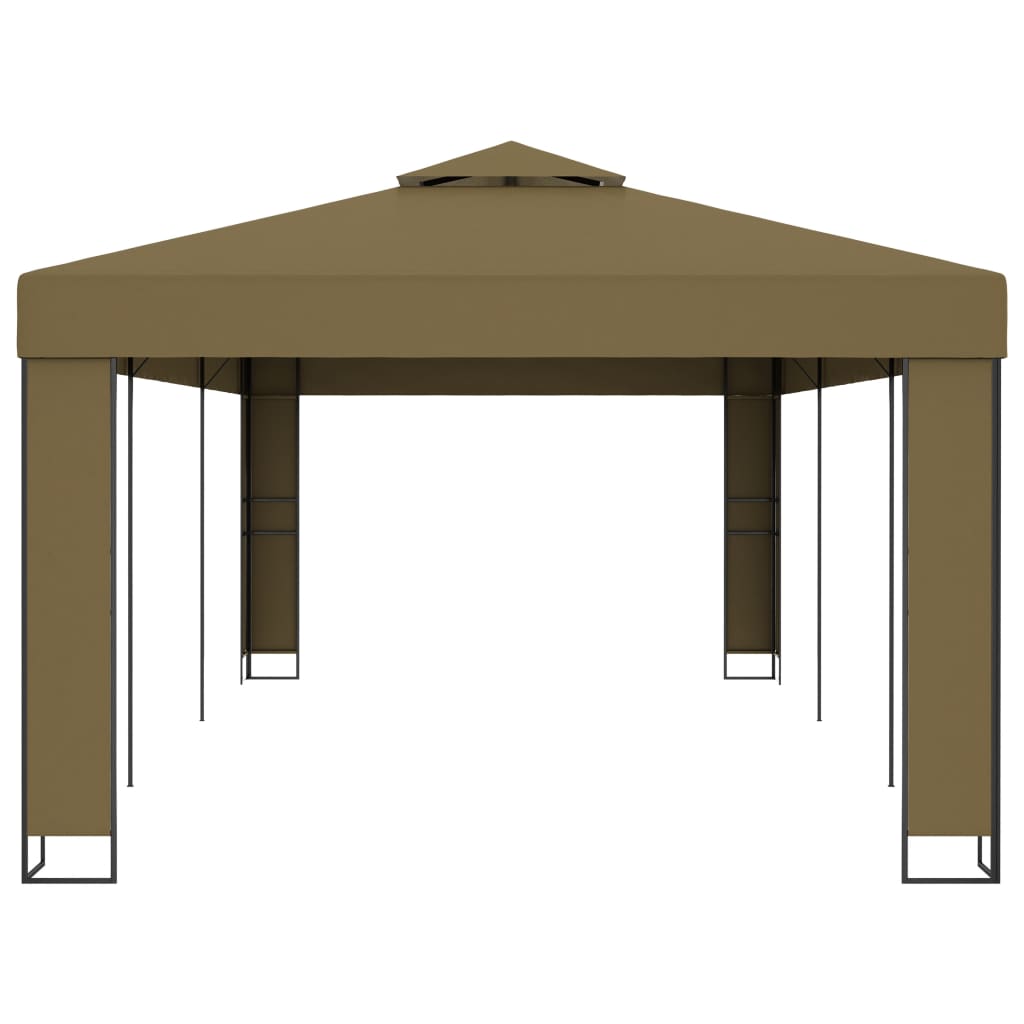 Gazebo con Tetto Doppio 3x6 m Grigio Talpa 180 g/m²