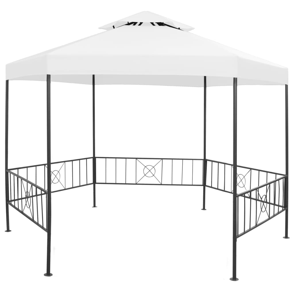 Gazebo da Giardino 323x275x265 cm Bianco 180 g/m²