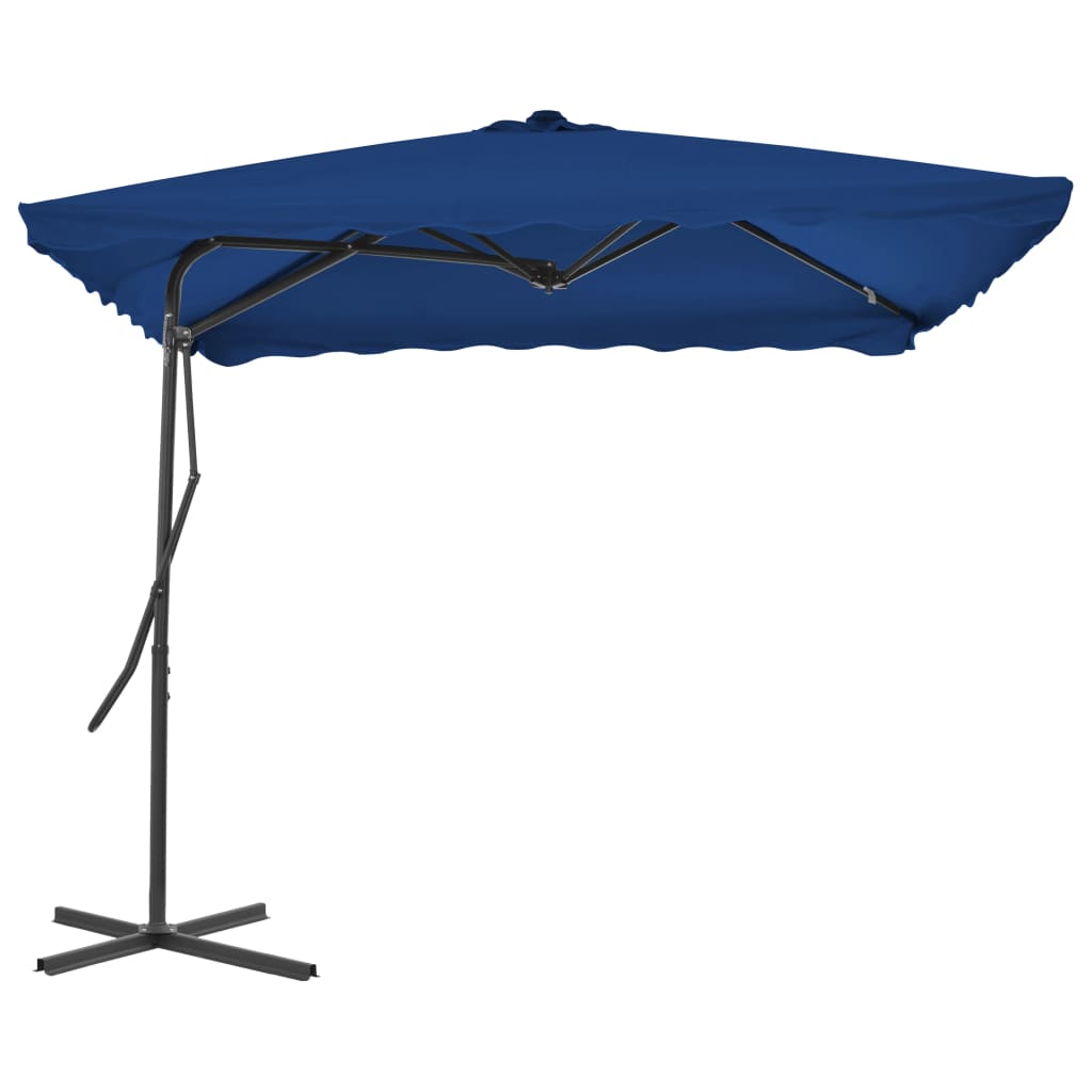 Ombrellone Giardino con Palo in Acciaio Blu 250x250x230 cm