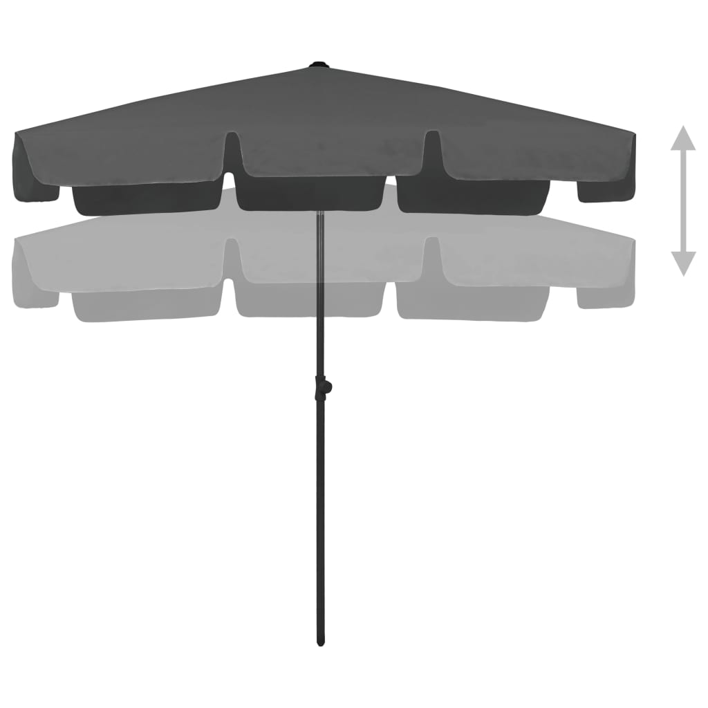 Ombrellone da Spiaggia Antracite 200x125 cm