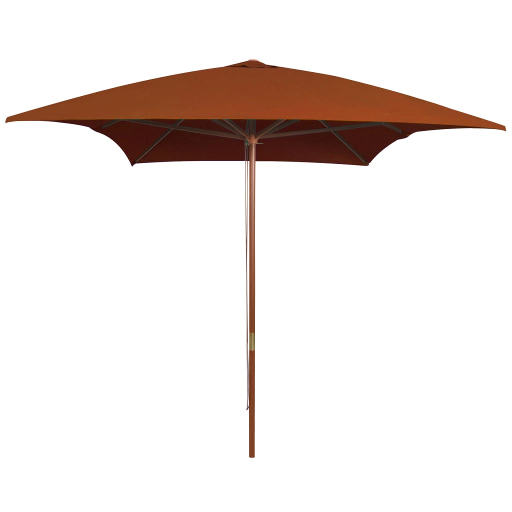 Ombrellone da Giardino con Palo in Legno Terracotta 200x300 cm