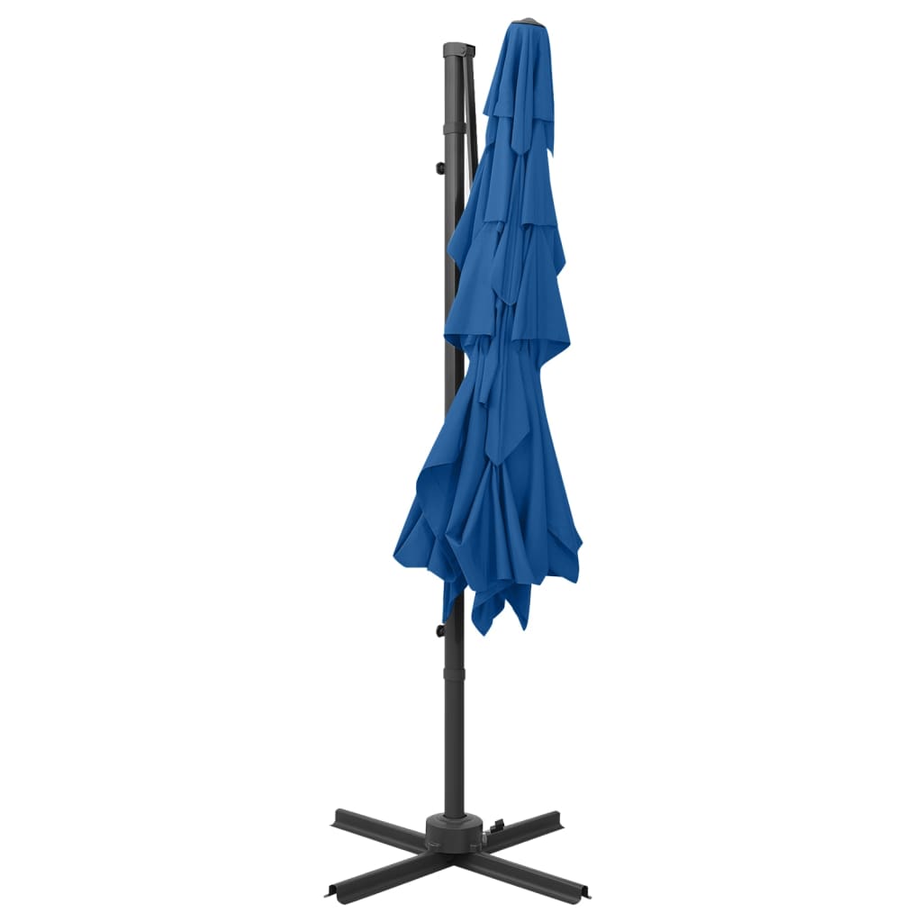 Ombrellone a Sbalzo 4 Livelli Palo in Alluminio 250x250 cm Blu