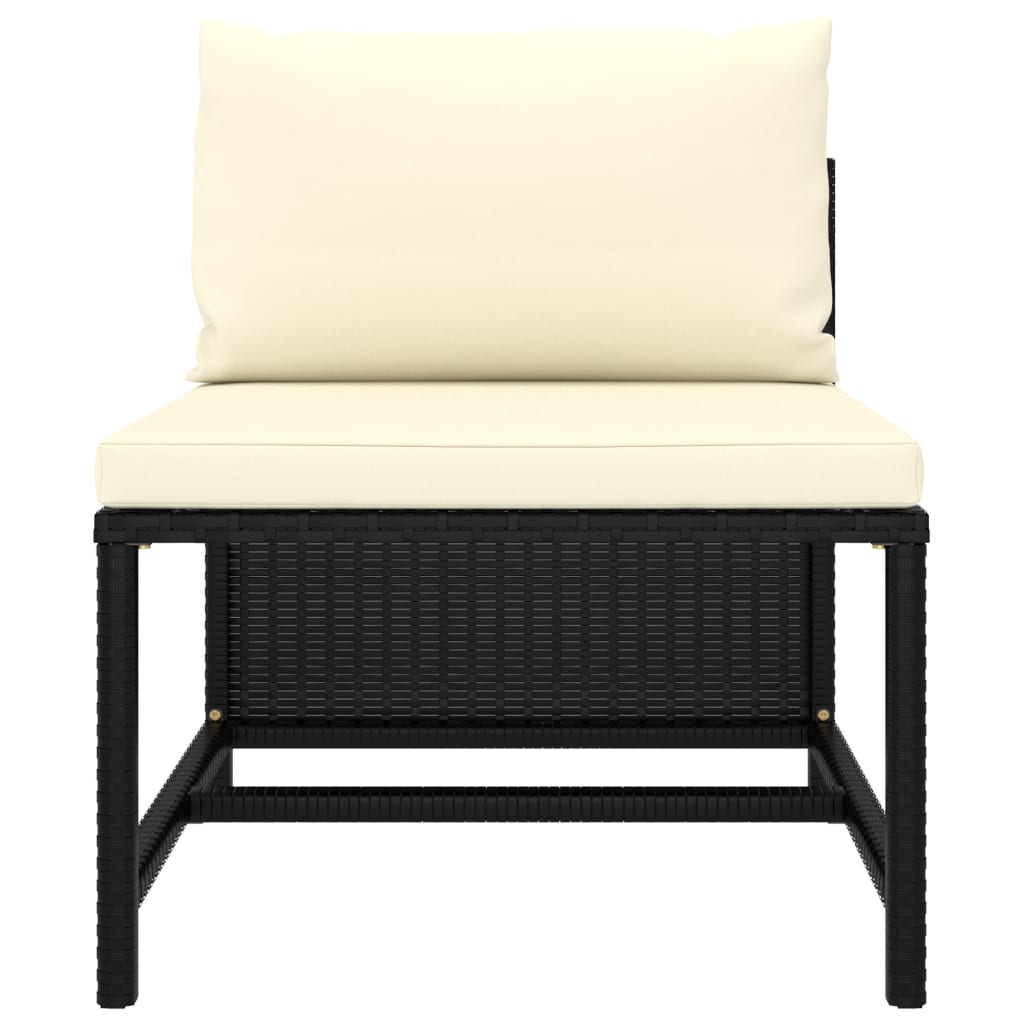 Set Divani da Giardino 2 pz con Cuscini in Polyrattan Nero