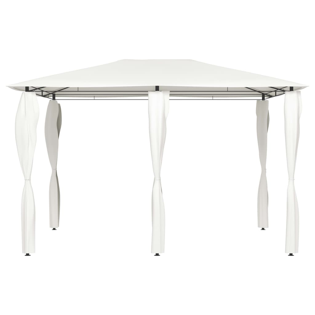 Gazebo con Montanti Rivestiti 3x4x2,6 m Crema 160 g/m²