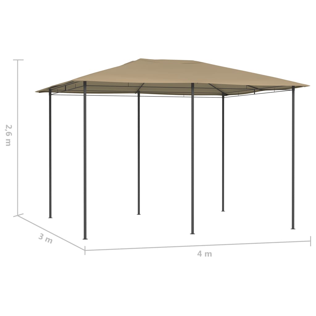 Gazebo 3x4x2,6 m Grigio Talpa 160 g/m²
