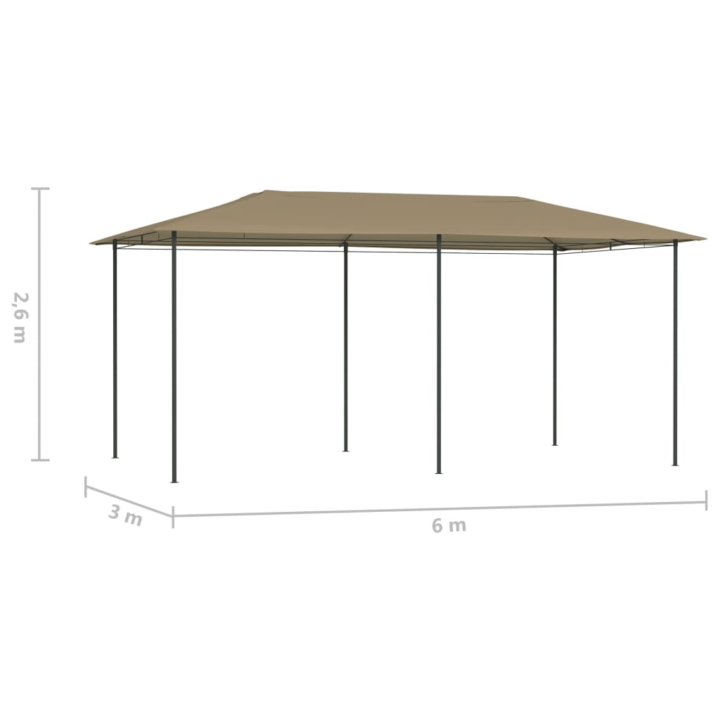 Gazebo 2,98x5,3x2,59 m Grigio Talpa 160 g/m²