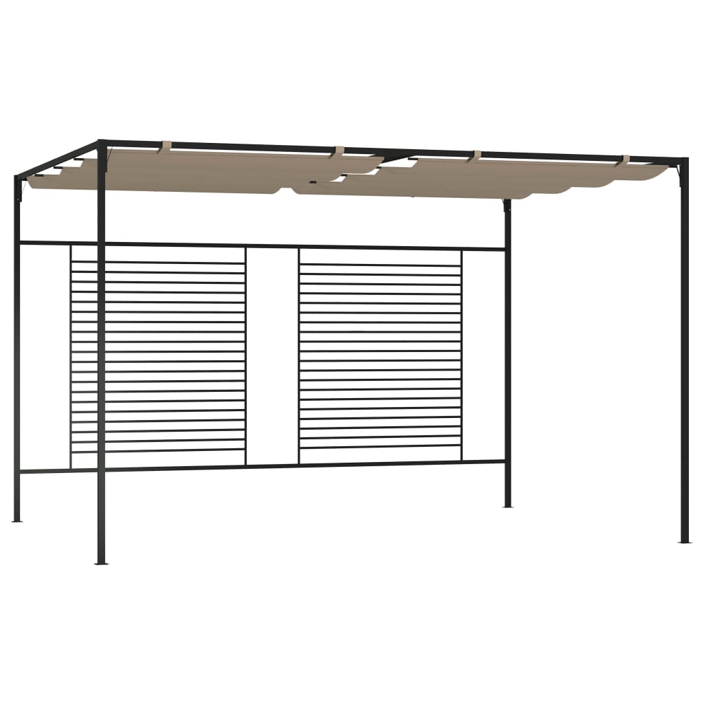 Gazebo con Tetto Retrattile 3x4x2,3 m Grigio Talpa 180 g/m²