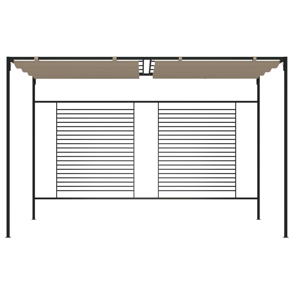 Gazebo con Tetto Retrattile 3x4x2,3 m Grigio Talpa 180 g/m²