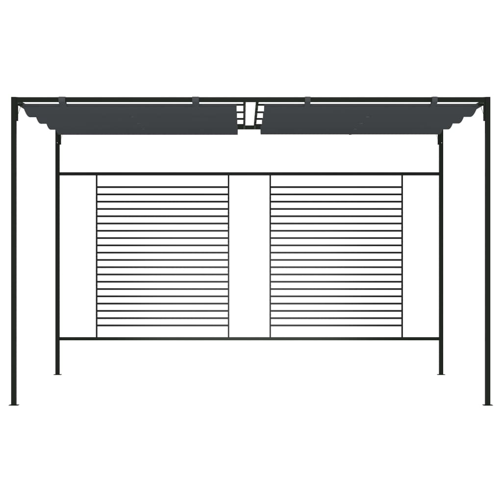 Gazebo con Tetto Retrattile 4x3x2,3 m Antracite 180 g/m²