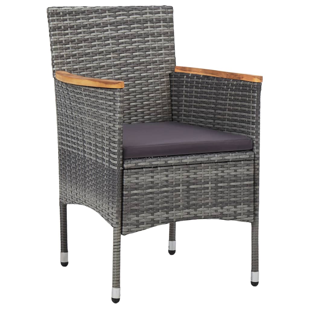 Set Mobili da Pranzo da Giardino 3 pz Grigio Polyrattan Acacia