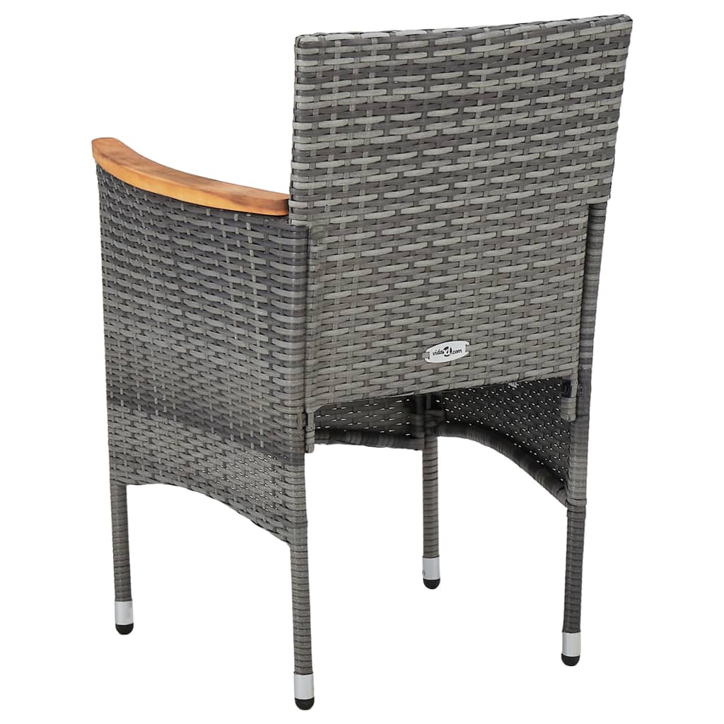 Set Mobili da Pranzo da Giardino 3 pz Grigio Polyrattan Acacia