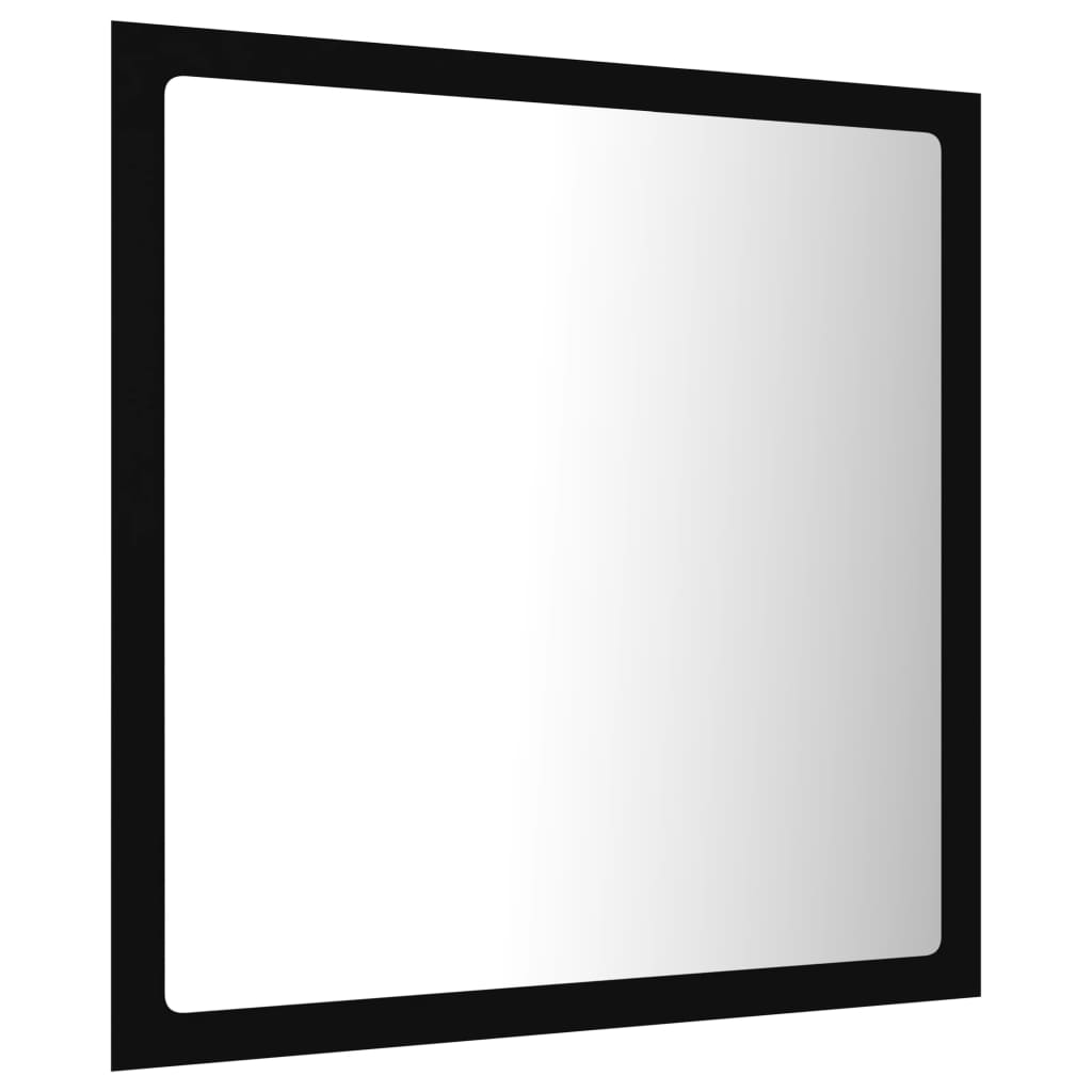 Specchio da Bagno a LED Nero 40x8,5x37 cm in Acrilico